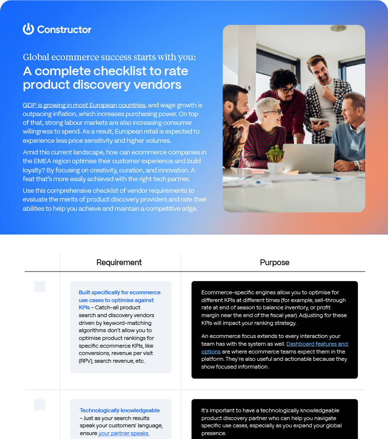 Complete Checklist to Rate Product Discovery Vendors in EMEA | Constructor