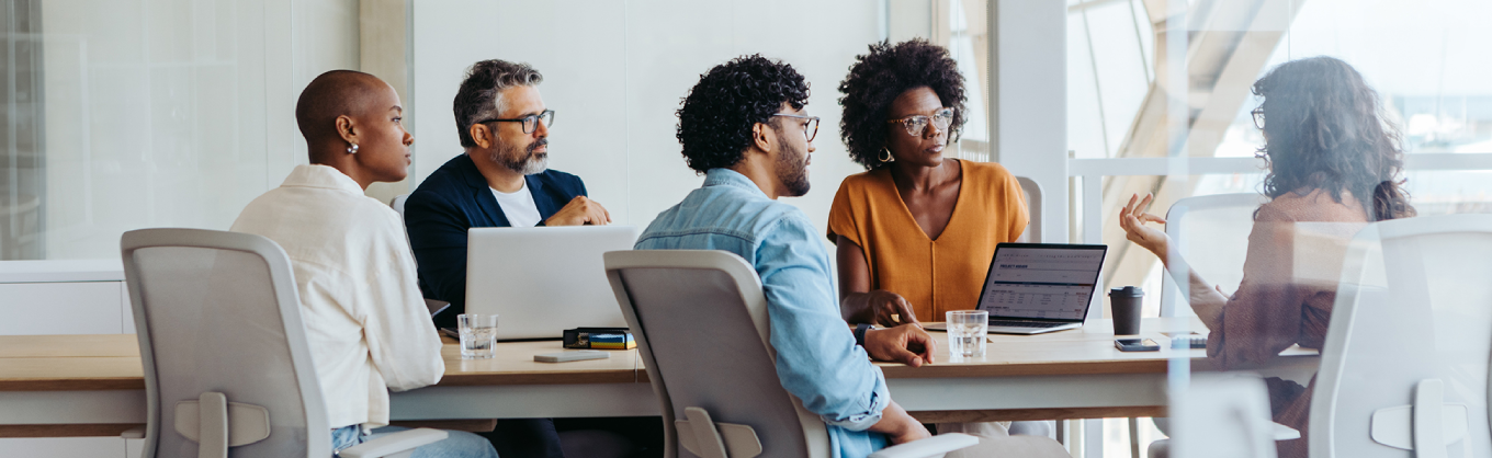 coworkers at a conference table